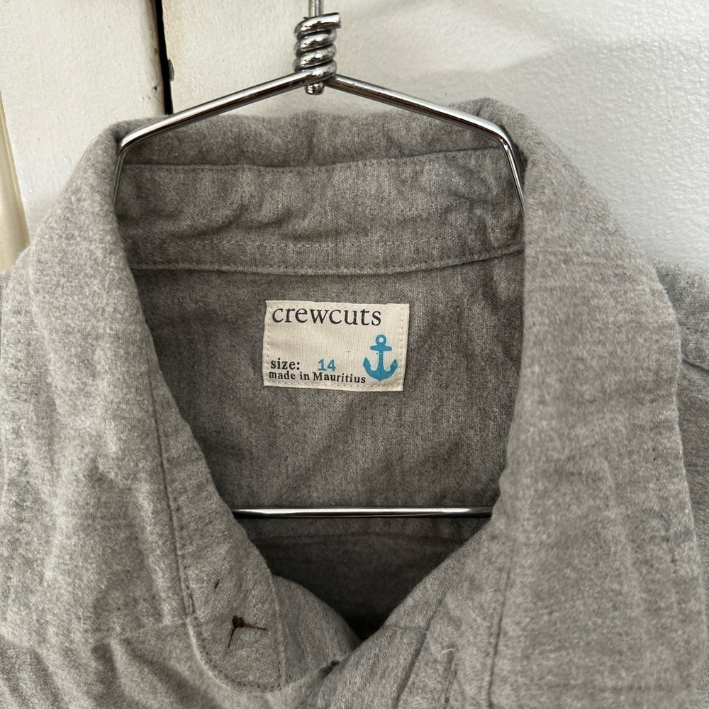 NWOT Boy’s Grey flannel J crew button shirt- size 14 - Picture 3 of 4